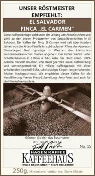 Hagenkaffee El Salvador Finca El Carmen Bourbon